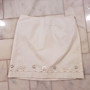 NWT Loft White Beaded Mini Skirt 8